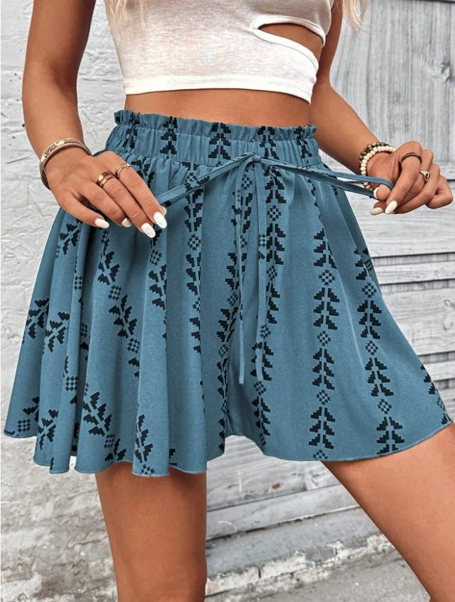 Pantalón estampado Volante