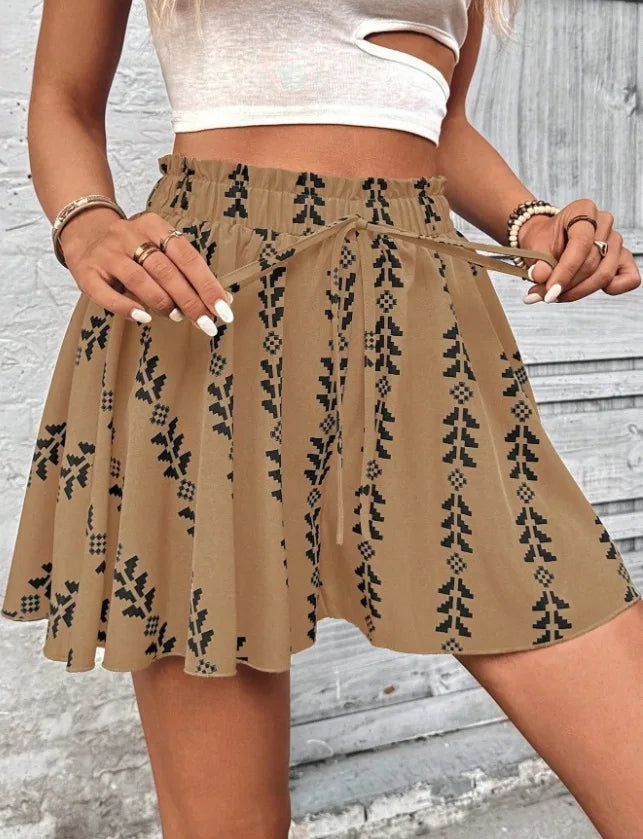 Pantalón estampado Volante
