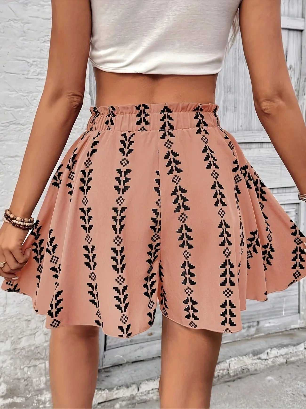 Pantalón estampado Volante