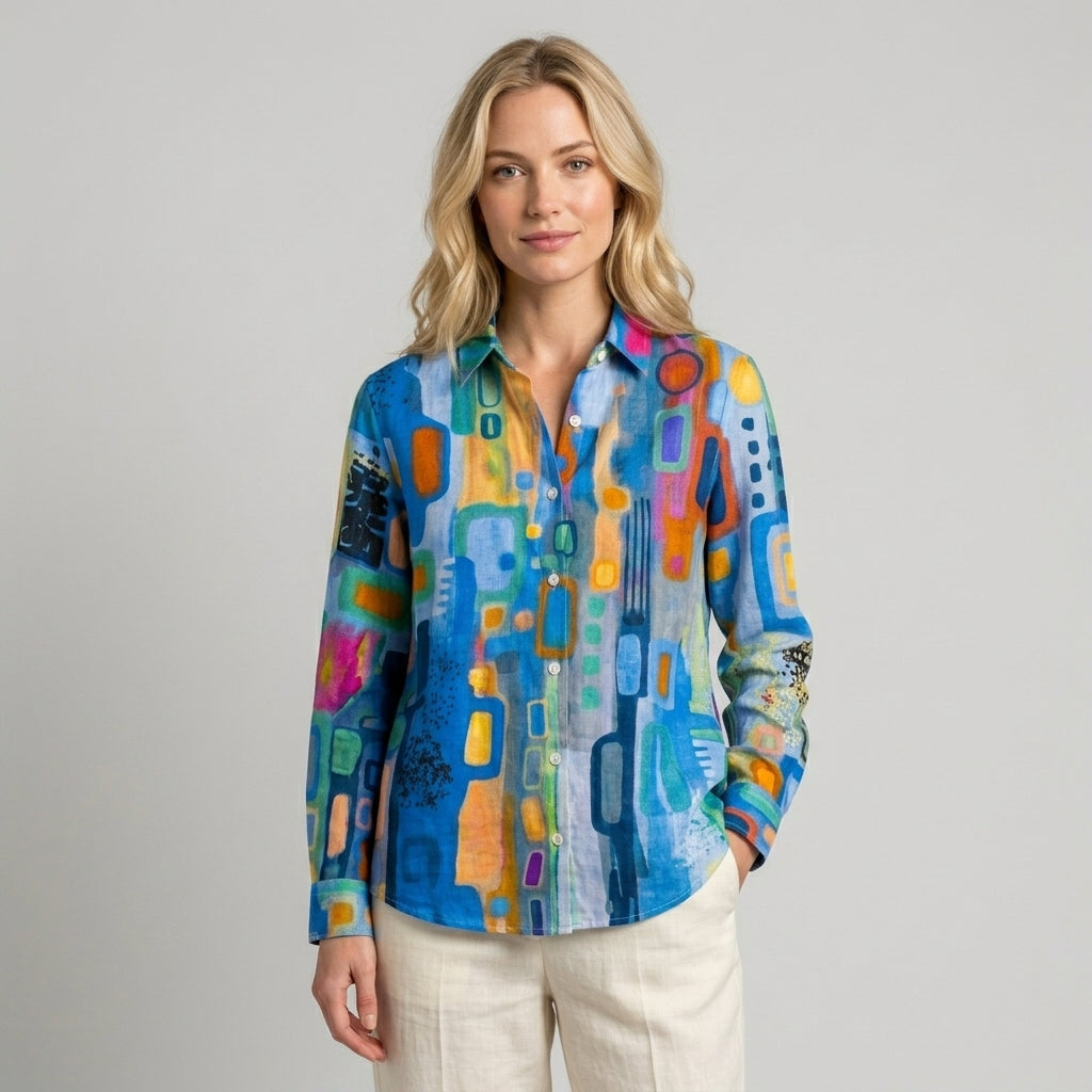 Camisa Lino Artística