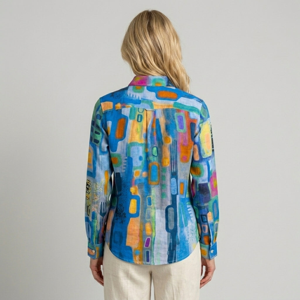 Camisa Lino Artística