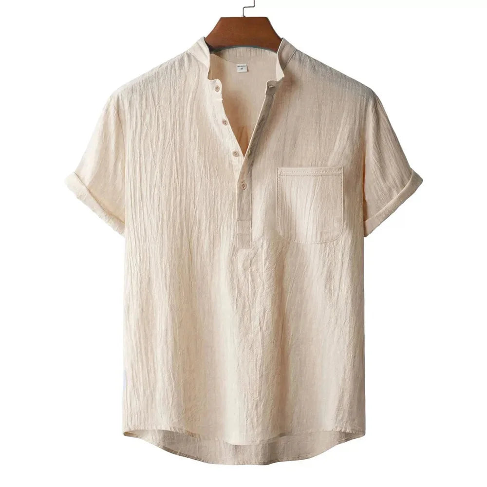Camiseta Henley Lino Kai