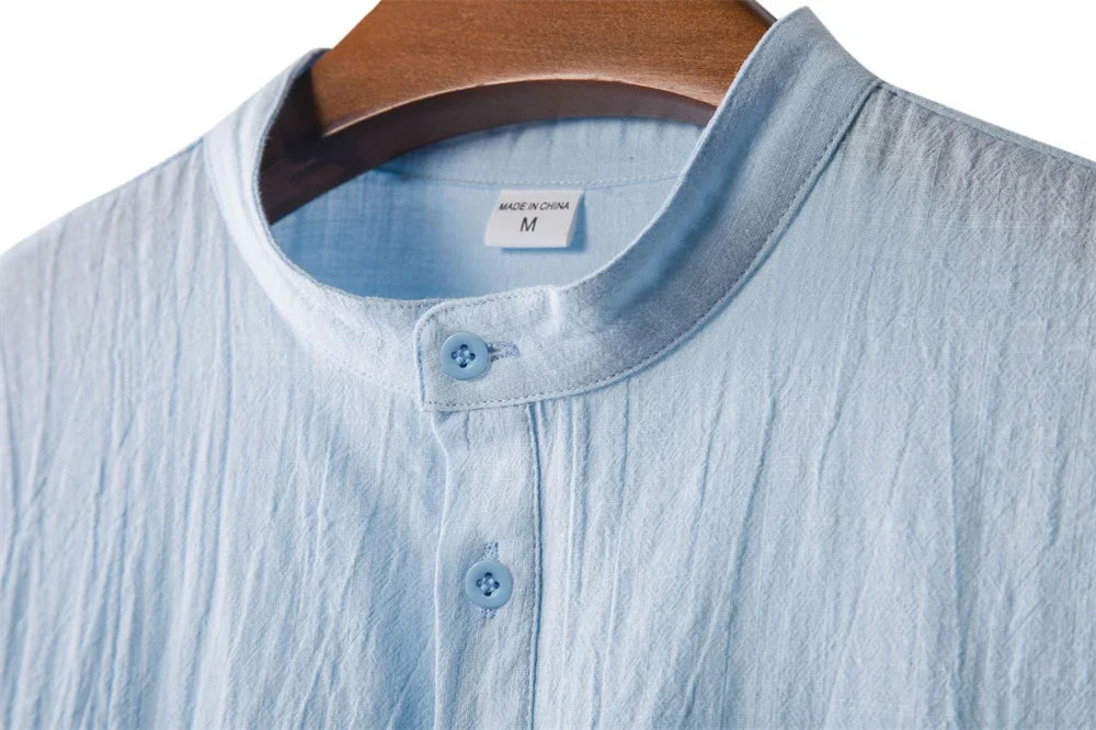 Camiseta Henley Lino Kai