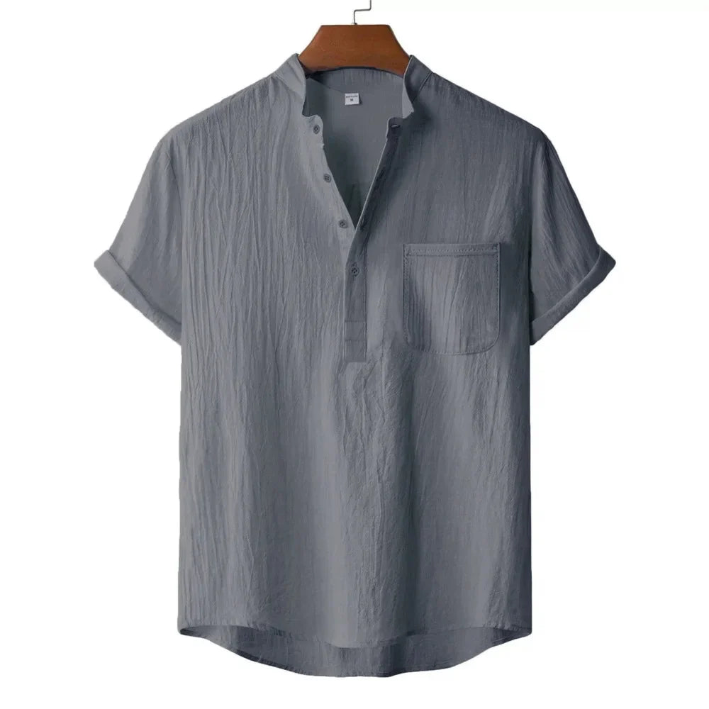 Camiseta Henley Lino Kai
