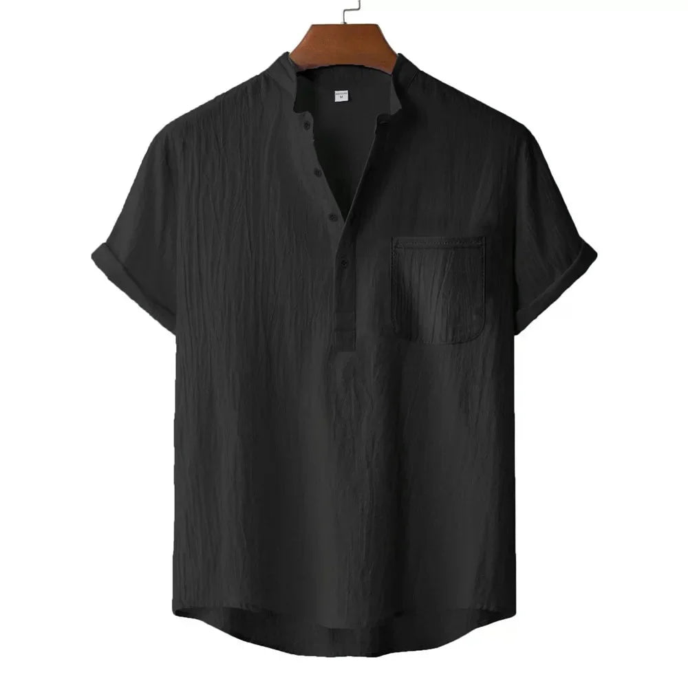 Camiseta Henley Lino Kai