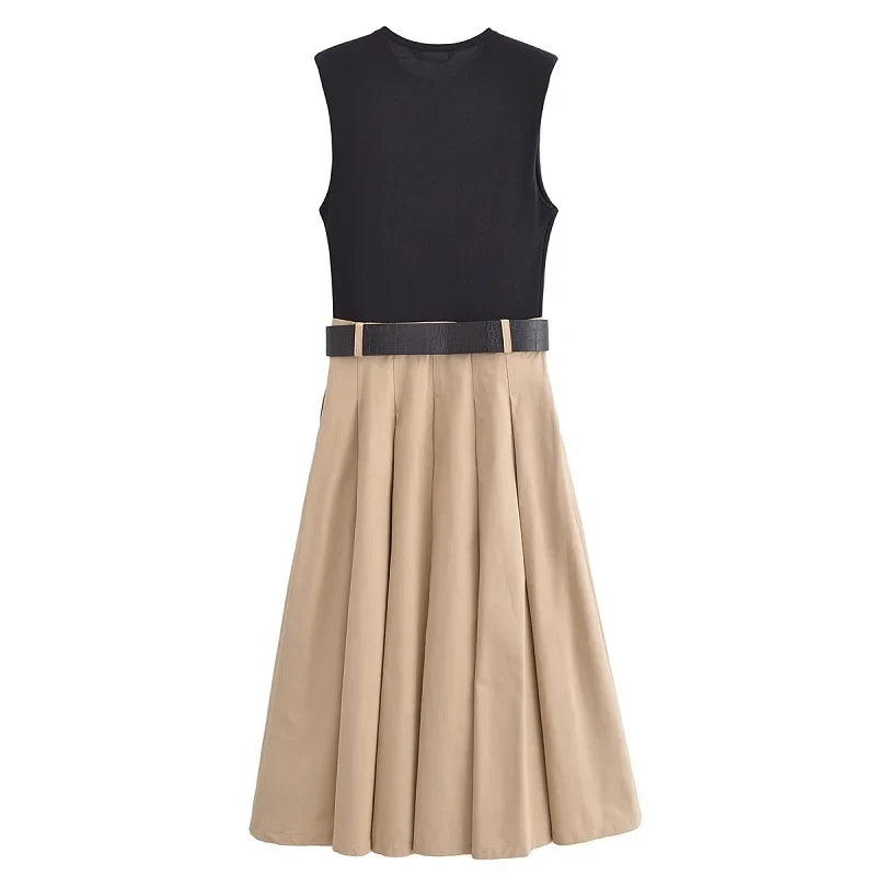 Midi Vestido Plisado Luna