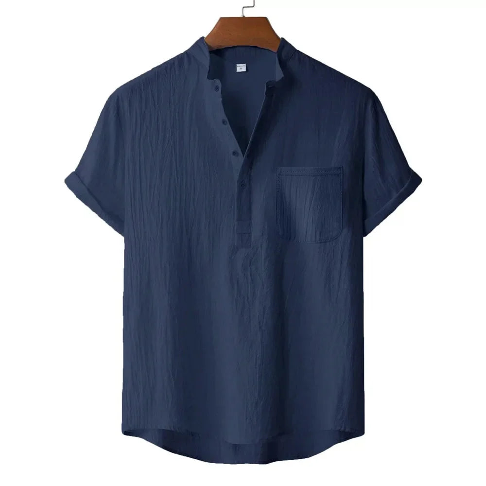 Camiseta Henley Lino Kai