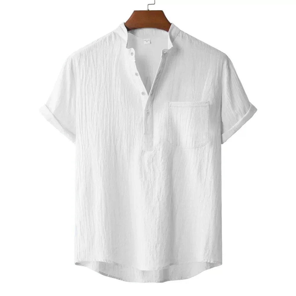 Camiseta Henley Lino Kai