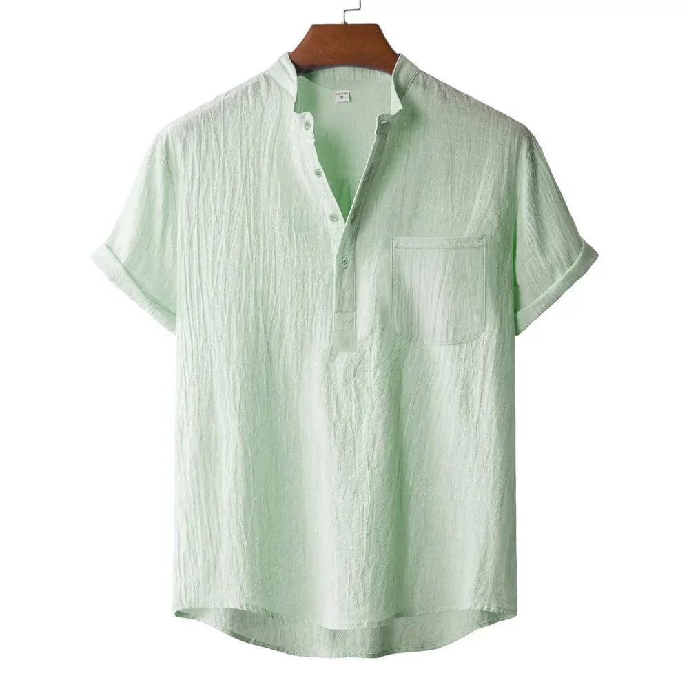 Camiseta Henley Lino Kai