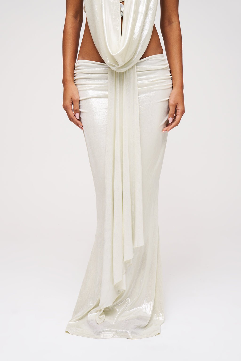 Falda Maxi Drapeada Pearl